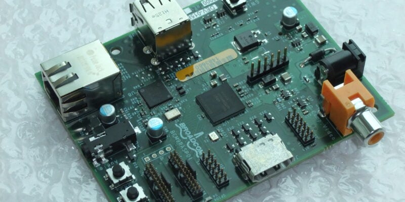 Raspberry Pi alpha board, top view