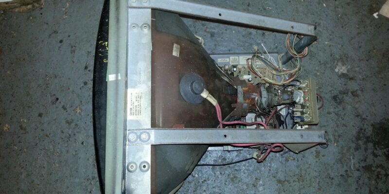 Insides of CRT monitor