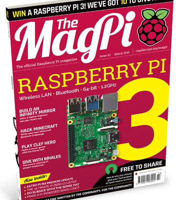 Learn all about the Raspberry Pi 3 in The MagPi 43!