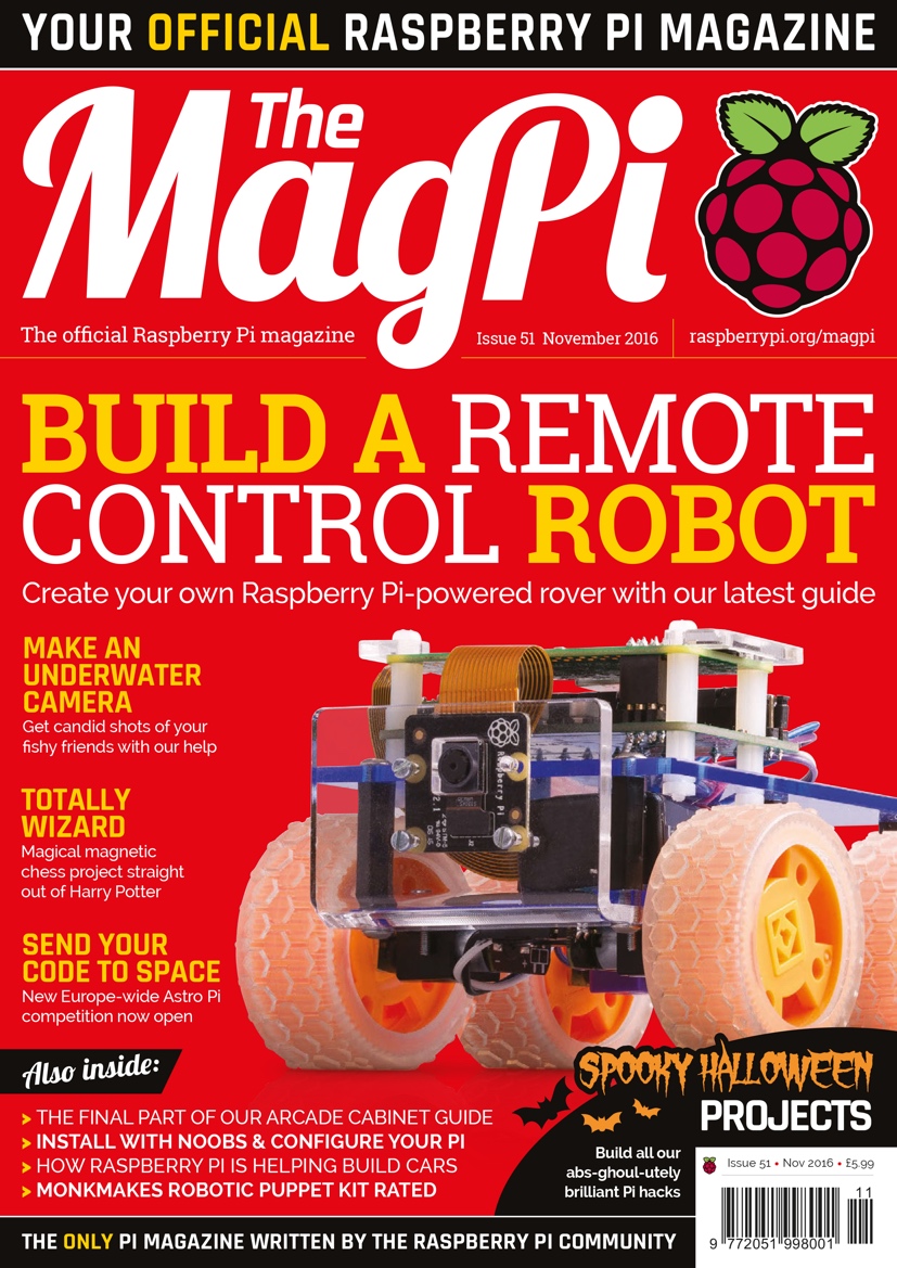Build a remote control robot with The MagPi 51