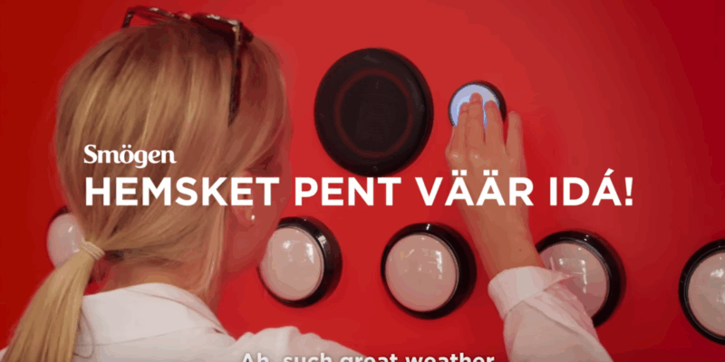 Dialekt-o-maten on Stockholm highstreet