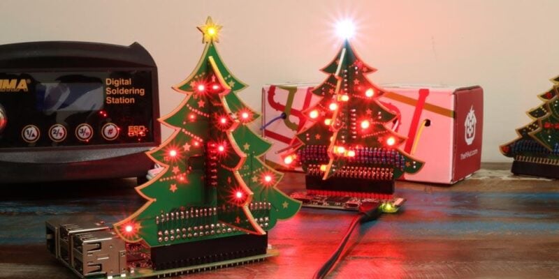 The Pi Hut's 3D Xmas Tree add-on board for the Pi