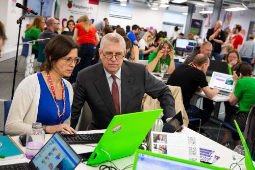 His Royal Highness the Duke of York visits Raspberry Pi HQ - Raspberry Pi