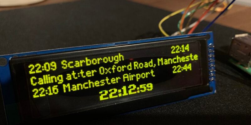 UK train departure screen