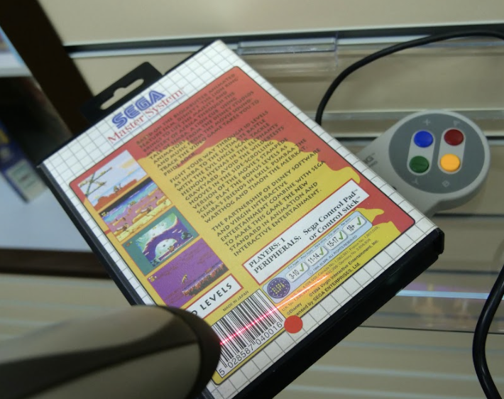 Retro barcode scanner