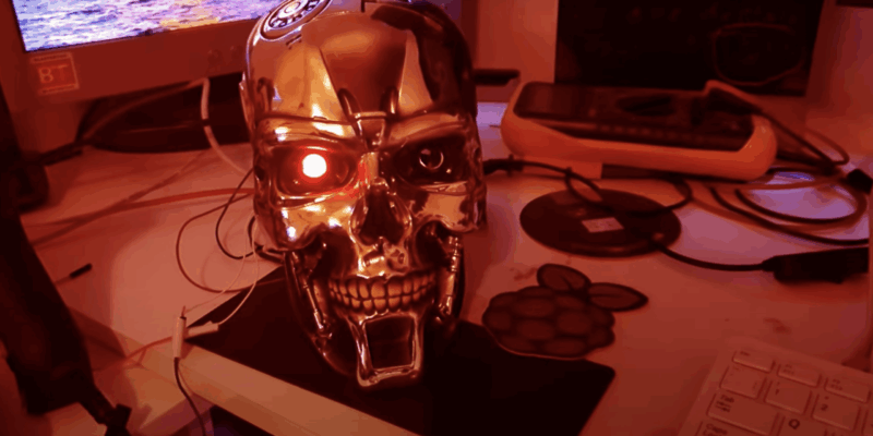 Terminator's skull Pi 4 machine learning detection