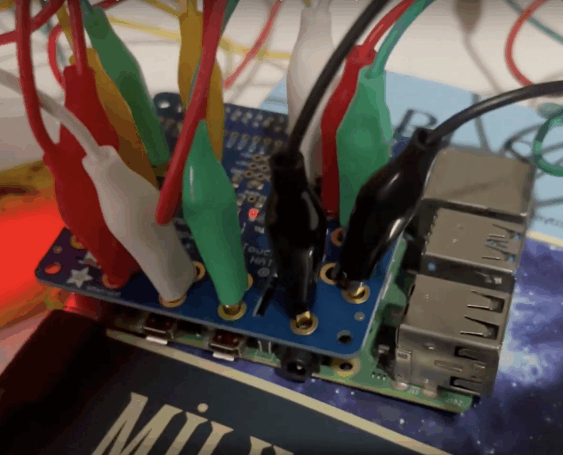 Fly a drone by touching Raspberry Piconnected fruit Raspberry Pi