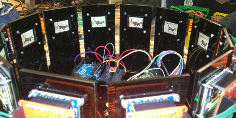 One of the most visually compelling projects is this digital zoetrope which replicates very early animation from yester-century