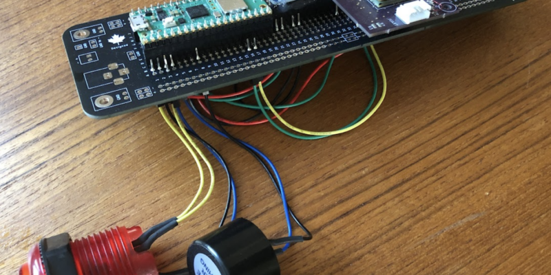 To make the project parts stable but reusable, he soldered rows of headers to plug the boards into