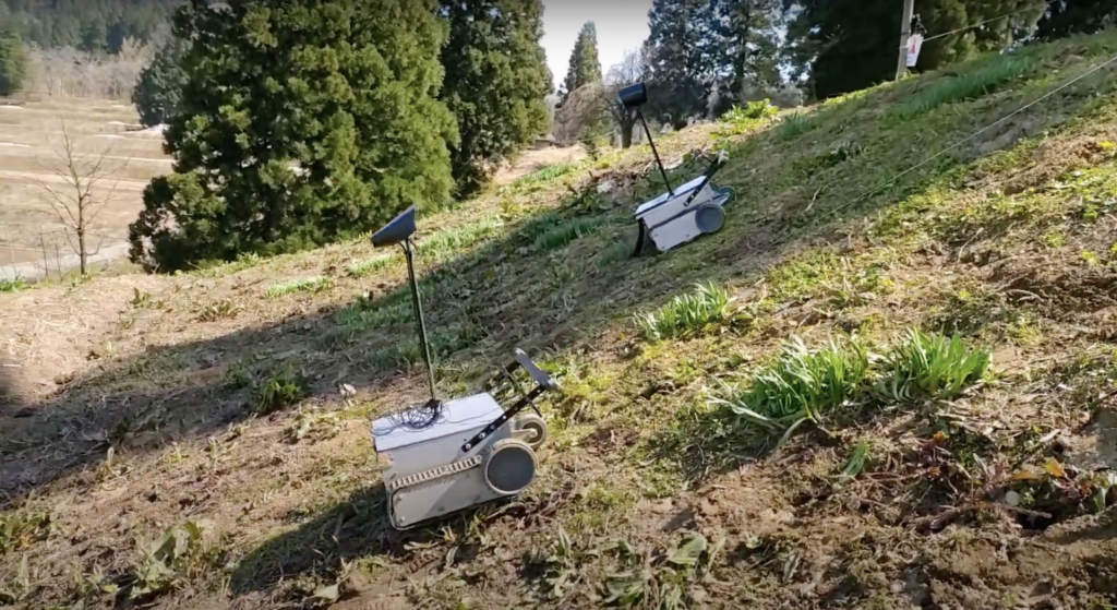  A couple of Roktrack robots in action on tricky terrain
