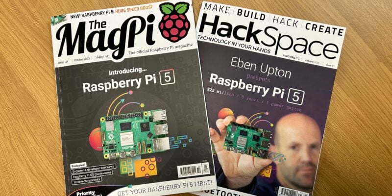 hackspace and magpi special pi 5 issue covers