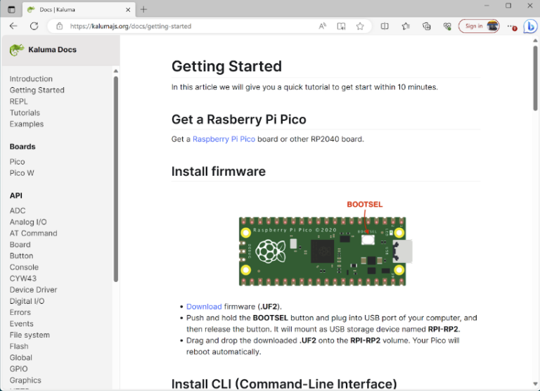 Kaluma JavaScript runtime for RP2040 review — Raspberry Pi Official ...