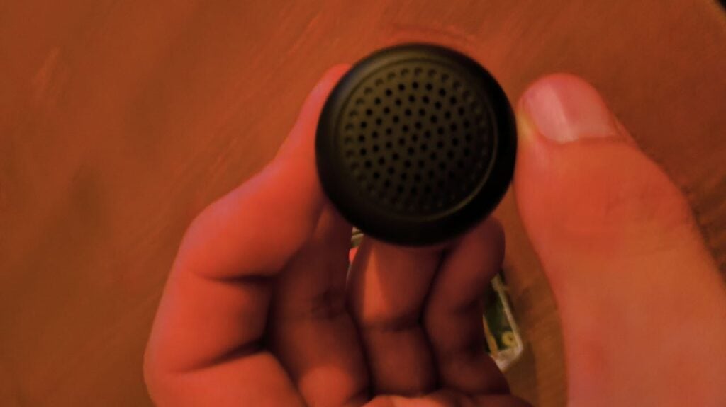 A Bluetooth mic and speaker carry the instructions to and from the user