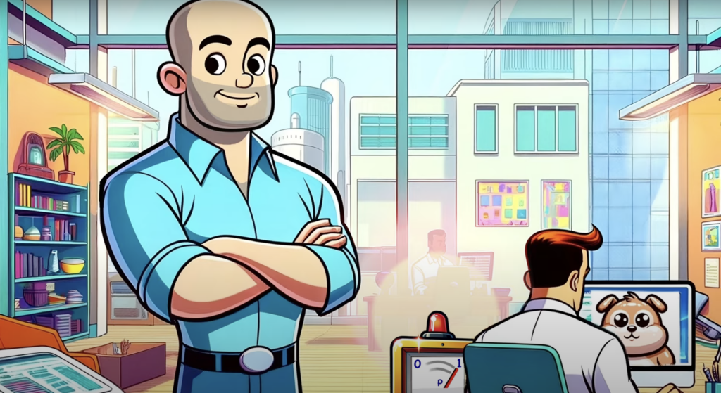 Eben Upton cartoon character by VEEB Projects