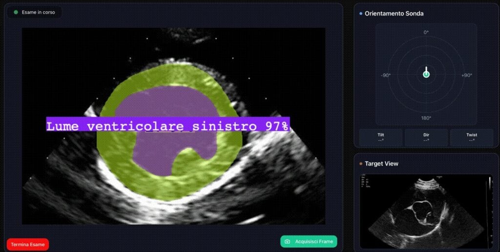 หน้าจอ OneSight ระหว่างการใช้งาน Ultrasound ใน Veterinary Workflow