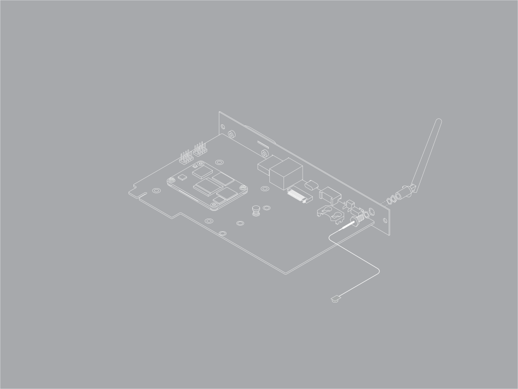 The SDM with the position of the antenna indicated