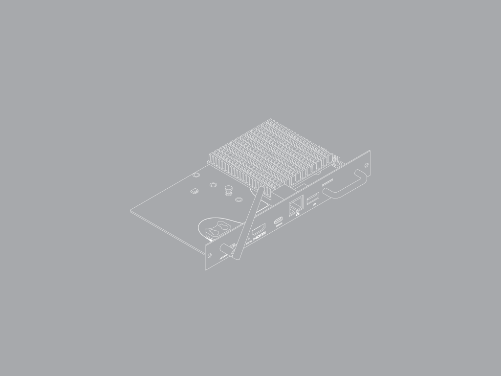 The assembled SDM with CM5, antenna, and heatsink attached.