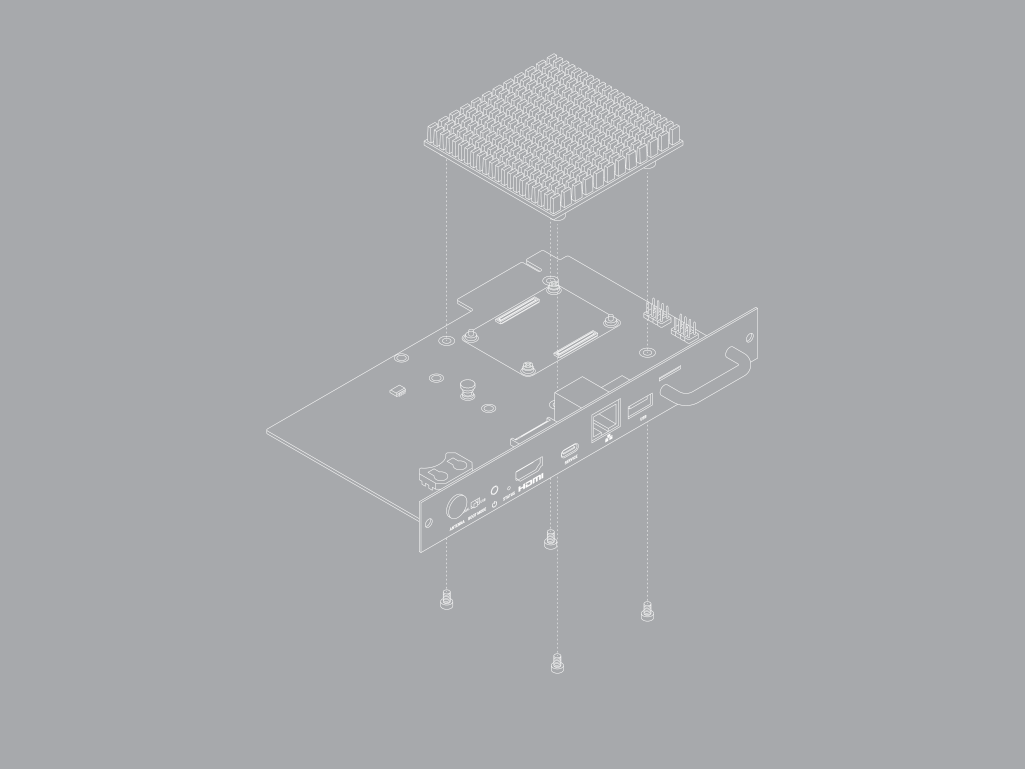 The SDM with the position of the heatsink indicated