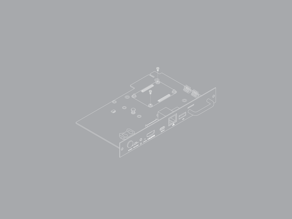 The SDM with the retaining screws removed from the CM5 slot