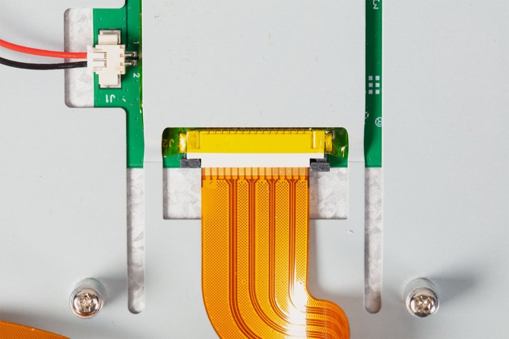 Image showing the flat flexible cable and GPIO connections correctly attached to the Touch Display 2