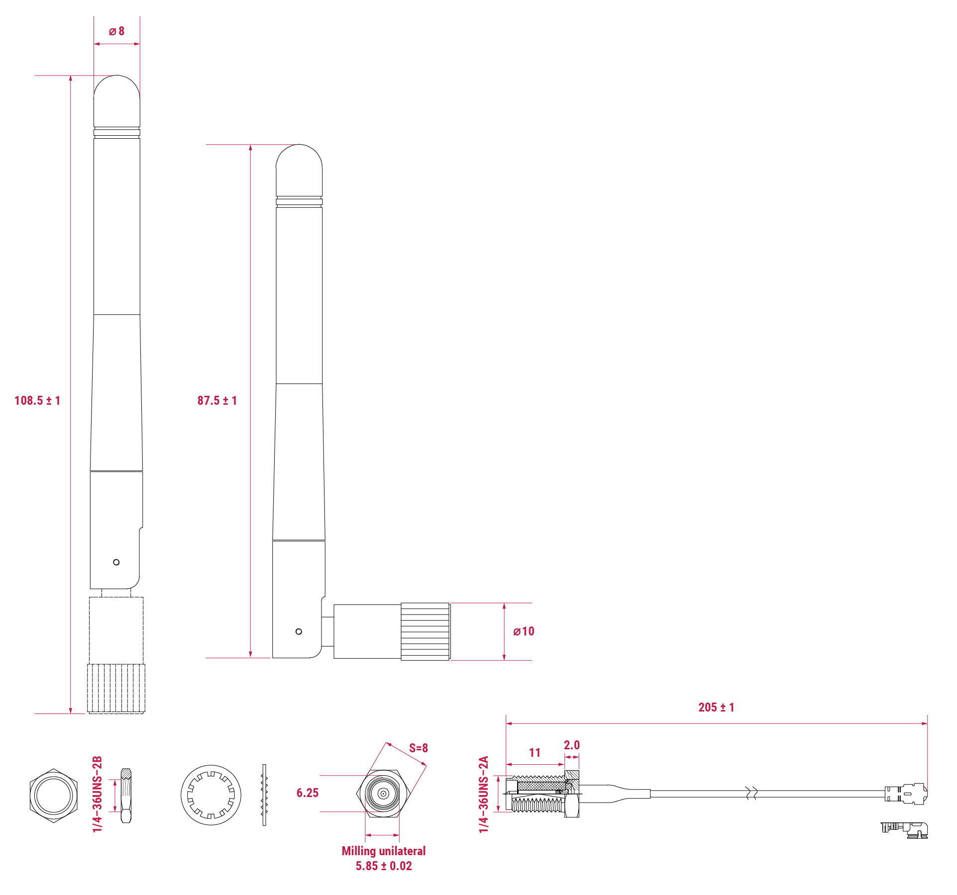 CM4 and CM5 antenna physical specification