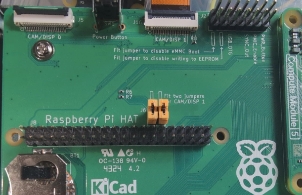 Jumpers on J6 for CAM1