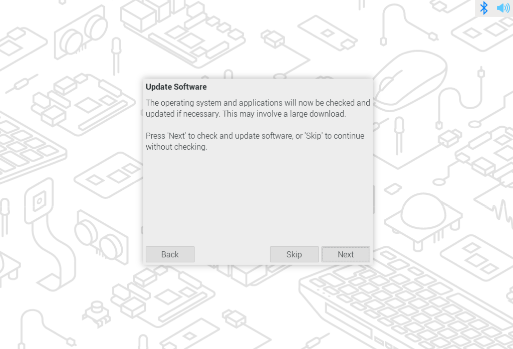 You can download the latest software updates during the wizard before you boot for the first time.