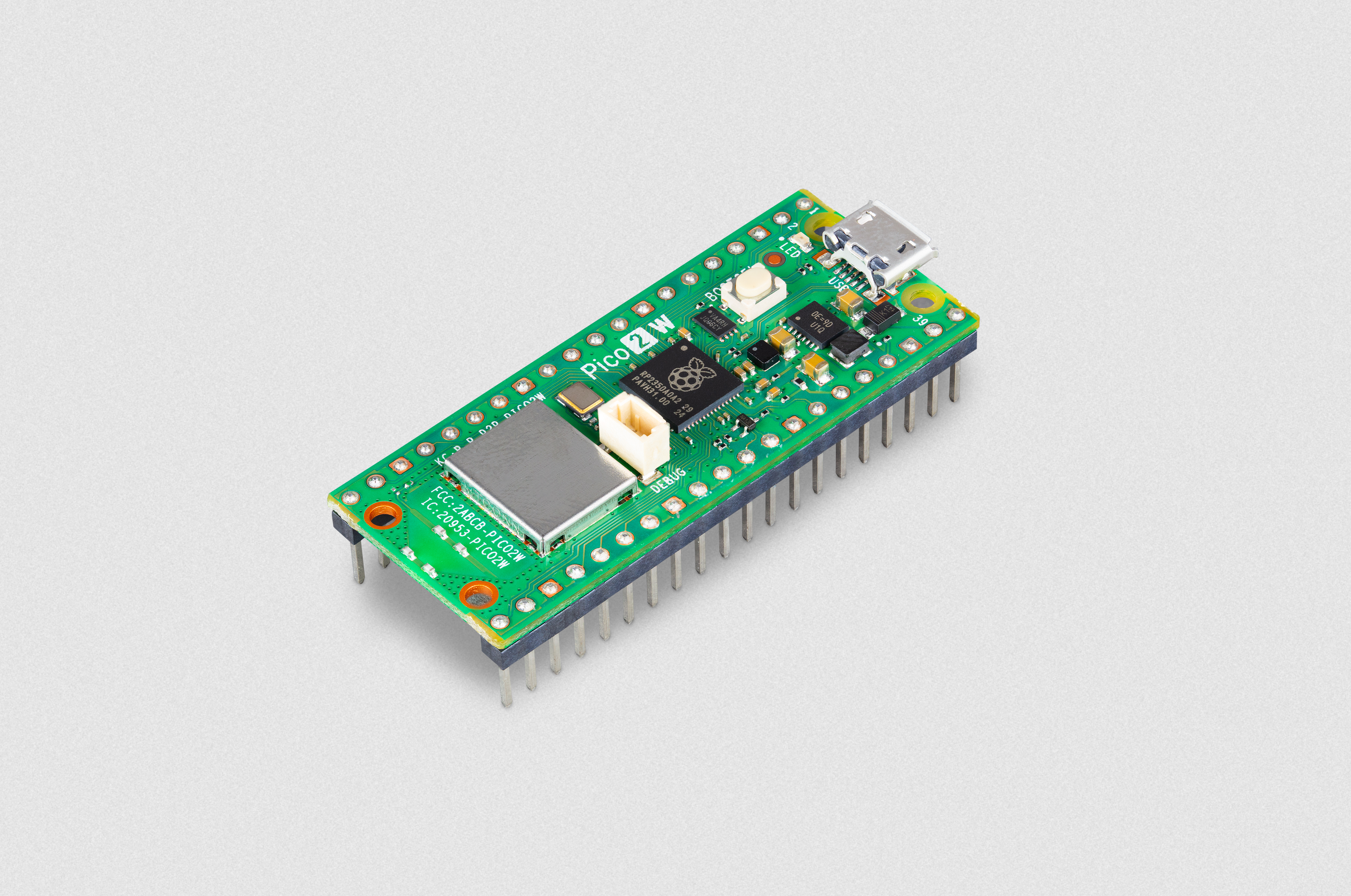 Raspberry Pi Pico 2 W with headers