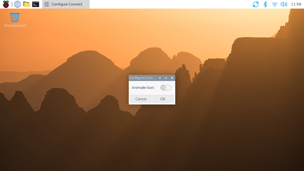 The Connect interface, showing the Disable animate toggle switch.