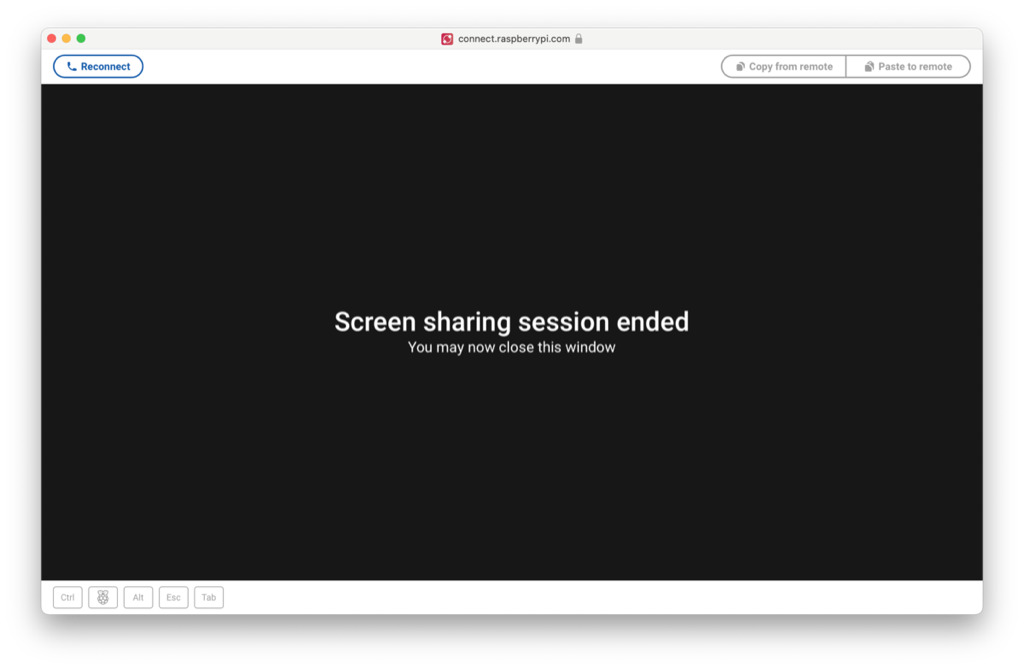 The screen sharing interface showing the message 