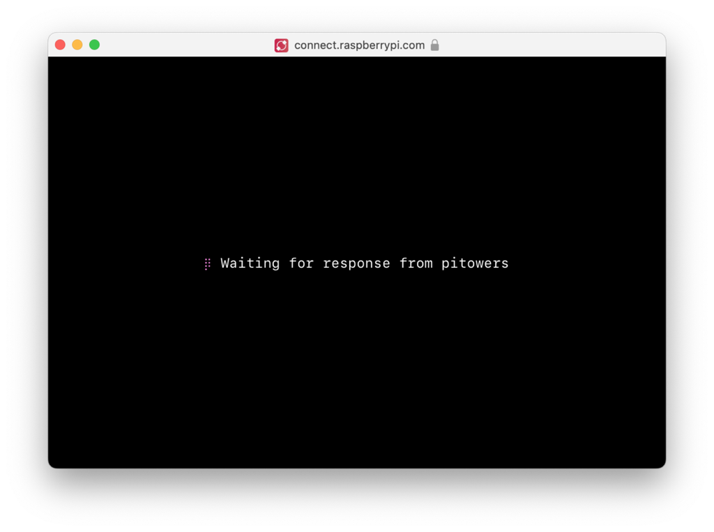 The waiting screen that is displayed during connection.